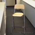 Blonde Folding Stool with Foot Rail